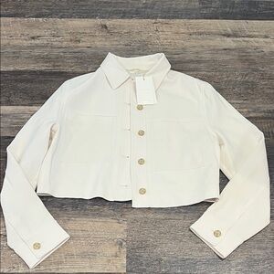 Aritzia Off-White Cropped Blazer